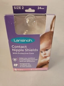 Lansinoh Contact Nipple Shields for Nursing Newborn, 2 Count 24mm, Size 2 - Picture 1 of 5