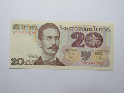 Old Poland Paper Money Currency - #149 1-6-1982 20 Zlotych - Crisp Uncirculated Cover