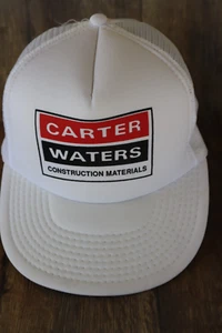 Vtg Carter’s Waters Hat Cap  Snapback White Construction Materials Mesh #11 - Picture 1 of 3