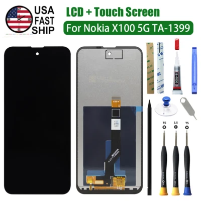 数字化仪触摸液晶显示屏玻璃组件适用于诺基亚 X100 5G TA-1399 批量 — 第 1/4 张图片