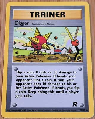 Digger # 75/82 Uncommon aus Team Rocket von 2000 Pokemon Englisch Mint Vintage - Bild 1 von 2