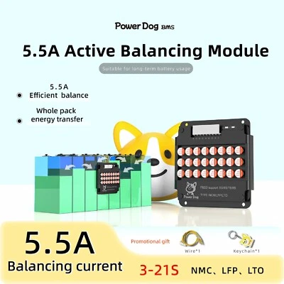 Powerdog Active Balancer aluminum shell 5.5A 4S-21S Li-ion/Lifepo4/LTO/NCA - Image 1 of 4