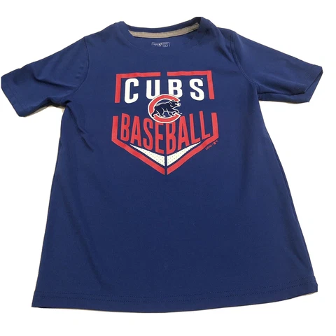 Chicago Cubs Shirt Boys Large Size 7 Blue Red MLB Baseball Youth Kids Cover
