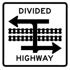Divided Highway Railroad Railway Train Sticker Decal R7338 - Picture 1 of 1