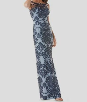 $350 JS Collections Vestido Floral Para Mujer Azul Sin Mangas Cuello Barco Talla 10 Foto 1 de 4