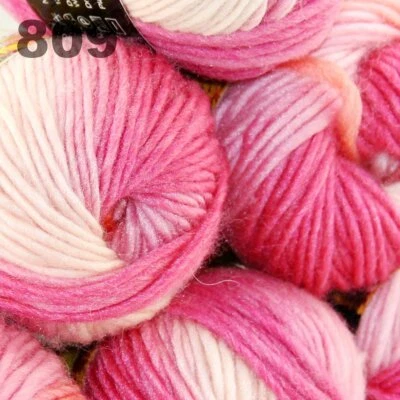 NEW Lot of 6x50g Balls Chunky Hand Coarse Knitting Rainbows Shawls Wool Yarn 809 - Image 1 of 4