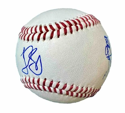 Autógrafo firmado por Jordan Schafer & Kelly Johnson certificado de autenticidad oficial de la Liga Profesional de béisbol Foto 1 de 4