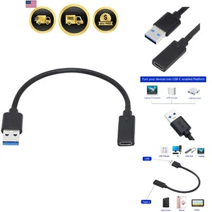 Adaptateur USB 3.0 mâle vers type C femelle 15 cm | Plaqué or pour une durabilité accrue - Photo 1 sur 9