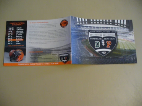 Princeton University 2019 Men's Football Ticket Info. Flyer - NEW Cover