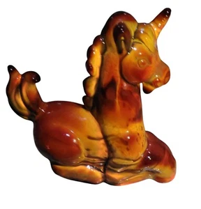 GLOWING Lucky Unicorn SLAG Vintage Boyd Art Glass Bermuda Red RARE Collectible - Picture 1 of 10