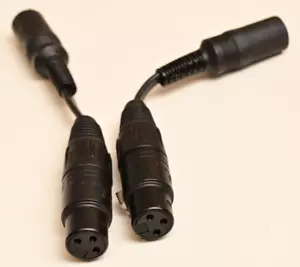 Lot of 2 Neutrik Female XLR Connector Black/Gold to 8-Pin DIN Connector NC-FX - Picture 1 of 3