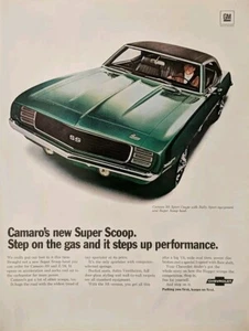 1969 Chevrolet Camaro SS Super Coupe Green Sports Car Print Ad  - Picture 1 of 1