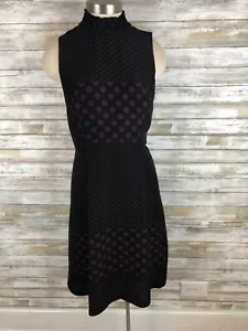 Target Sleeveless Dress Who What Wear Black Purple Polka Dots Size Small - Picture 1 of 10