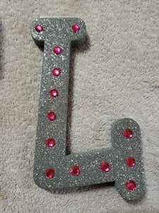 An Wand kleben, Lehren oder Basteln Schaumstoff zum Selbermachen Silber Glitzer Buchstabe L Klasse Dekor - Bild 1 von 6