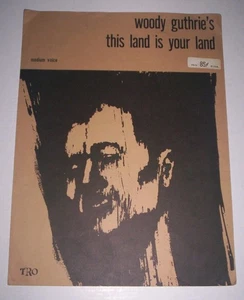 Woody Guthrie This Land is Your Land 85c TRO S398 sheet music 2-pg med voice EX - Foto 1 di 3