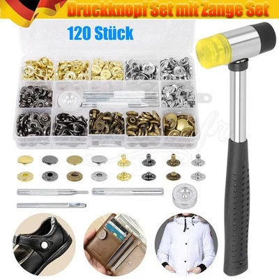 ISWEES Druckknopf Set mit Zange 120 Set Metall Druckknopf mit Fastener Tool Druckknöpfe