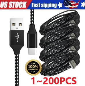 Lot USB-A to Type-C Fast Charging Data SYNC Charger Cable Cord 3/6FT LONG - Picture 1 of 12