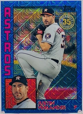 2019 Topps Chrome Blue Mojo 35th  #T84U18 Justin Verlander /150 Astros - Image 1 of 3