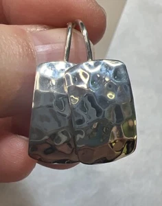 Silpada Sterling Silver 925 Hammered & Oxidized Dangle Drop Earrings Retired - Picture 1 of 7