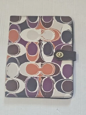 Coach Multicolor Firma C Bufanda Estampado Tableta Cubierta Folio Estuche De Colección Y2K Amapola Foto 1 de 4