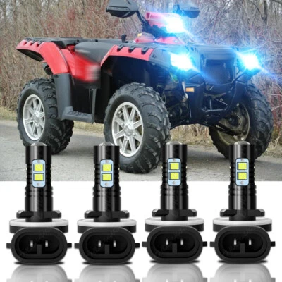 For Polaris Sportsman 500 550 570 600 700 800 850 3X 881 LED Headlight Bulbs Kit - Image 1 of 4