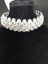 NWT Macy's Charter Club Clear Beaded Stretch Silver Color Bracelet 