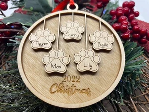 Personalized Cat Family Christmas Ornament, Fur Family member, Cat Mom, Rescue - Picture 1 of 9