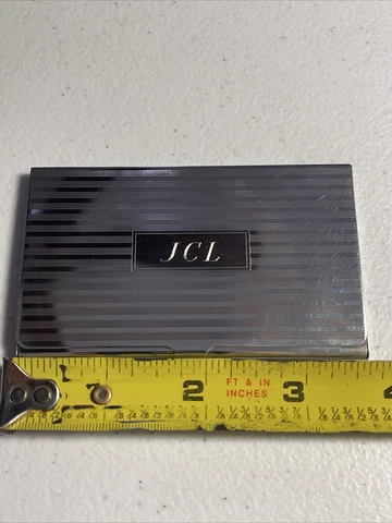 Tiffany and Co. Sterling Silver Business Card case, marked JCL monogram Cover