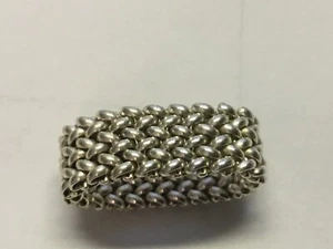 Anillo de banda de cadena flexible de malla de plata esterlina 925 talla 9 MARCA RM - Imagen 1 de 4