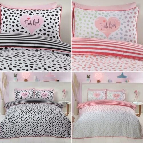 Dalmatian Spot Set Copripiumino Stampa Animalier Nero Rosa Ombre - Singolo - Immagine 1 di 1