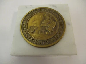 University of Michigan Graduate School Business Administration Paperweight - Picture 1 of 5