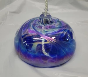 handblown oil candle lamp Irredesent glass signed nuance new orleans 2005 # 5325 - Picture 1 of 24