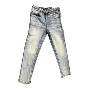 Silver People Denim Joggers Elastic Waist Pull On Jeans Blue Boys Size 5 - Picture 1 of 9