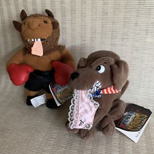 Vintage 1998 Infamous Meanies Plush Mike Bison Ear & Buddy the Dog Panties NWT