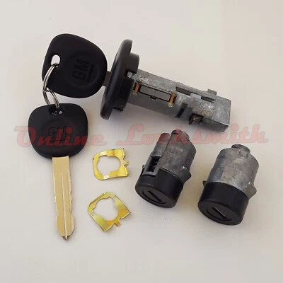 Оригинальный цилиндр зажигания и 2 черных дверных замка для ключей с логотипом Chevrolet Tahoe 2002 GM - Изображение 1 из 4