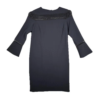 Vestido Etcetera Mujer 0 Azul Marino Tejido Abierto Borde Oficina Preppy Neutro Minimalista Foto 1 de 4