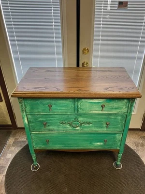 Красивый антикварный комод «Shabby Chic» с 4 ящиками - Изображение 1 из 4