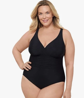 Traje de baño sin mangas de una pieza superposición con ajuste de sobrepelliz AQUA GREEN UPF 50+ traje de baño talla XL Foto 1 de 4