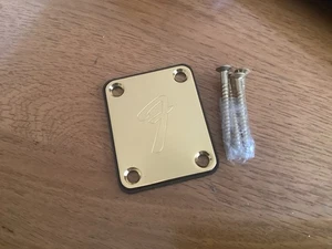 Fender “F” STAMPED 70s GOLD Neck Plate Inc Gasket. & Screws! FREE UK POST. - Picture 1 of 1