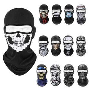 Tactical Balaclava Skull Ghost Cosplay Full Face Mask Halloween Ski Face Cover - Picture 1 of 32