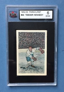 1952-53 TEEDER KENNEDY #44 PARKHURST GRADED ENM 6 BY KSA / MAPLE LEAFS HOF - Picture 1 of 4