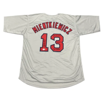 Doug Mientkiewicz Signed Boston Red Sox Custom Jersey w/ 3 Insc Beckett BAS COA - Image 1 of 3