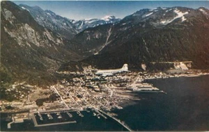 Postal 12025 Aircraft Clipper over Juneau Alaska Roberts años 40 - Imagen 1 de 2