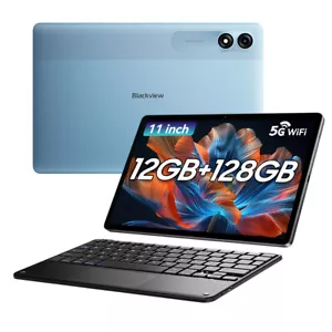 Blackview Tab 90 WiFi Tablet 11" Android 15 12+128GB Netflix 8200mAh W/ Keyboard - Picture 1 of 14