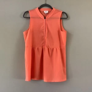 Anthropologie Everly Women’s Medium Shirt Sleeveless Peplum Tank Top Orange - Picture 1 of 6