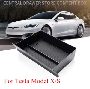 Caja de almacenamiento de consola central de coche bandeja cajón estuche para Tesla Modelo X S - Imagen 1 de 4