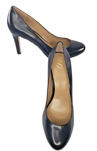 Ann Taylor Favian Leather High Heel Black Pumps Women's US 8 Padded Footbed $128 - Imagen 1 de 14
