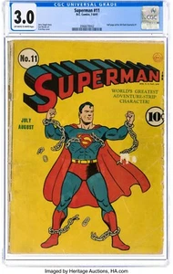 1941 D.C. Comics Superman 11 CGC 3.0. Classic Chains Cover - Picture 1 of 2