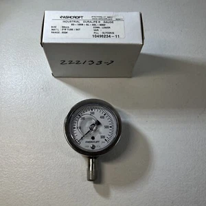 Ashcroft 0-600# 1/4" Bottom Mount Glycerin Filled Pressure Gauge 63-1008-SL-02L - Picture 1 of 7