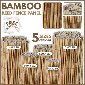 3M Natural Bamboo Reed Fence Screening Roll Garden Outdoor Privacy Fencing Panel - Picture 1 of 28